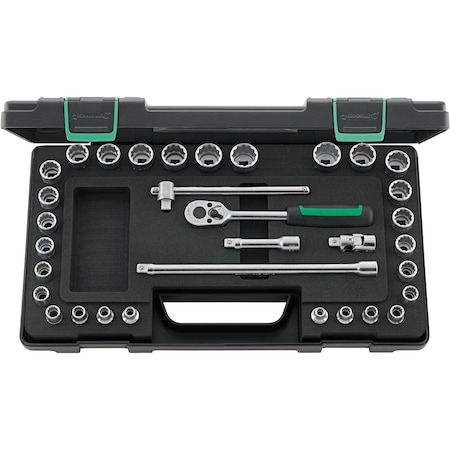 Stahlwille Tools 10 mm (3/8") Socket set 33-pcs., 45MA/28/5 KN 96021122